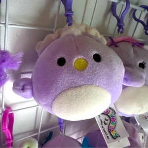 Priscilla Peacock Squishmallows Keychain Clip Bird Purple